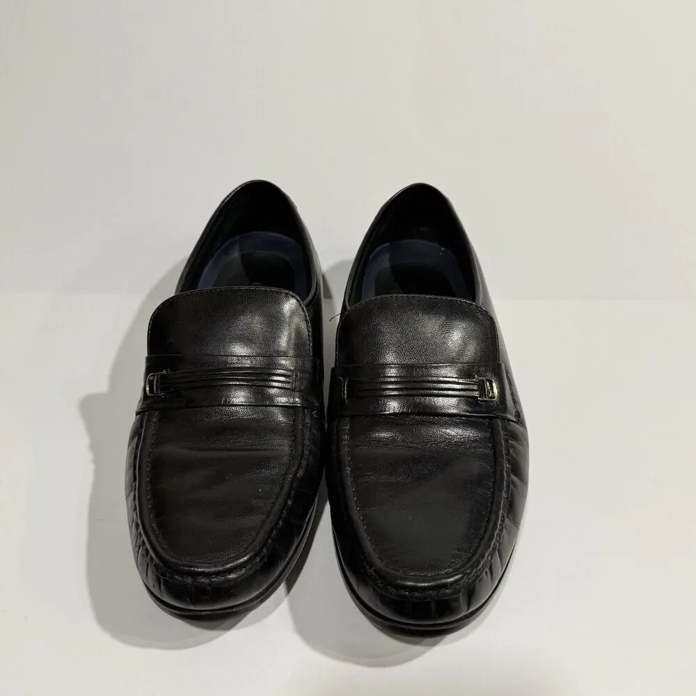 Bostonian Men's Prescott Slip-on Black Leather Loafers size 10 D